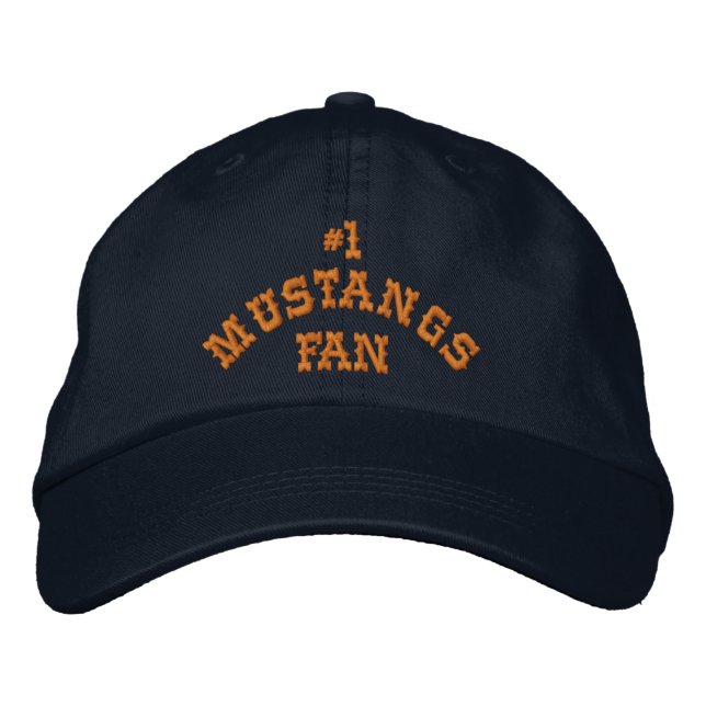 1 Fan Navy und Orange einstellbar Bestickte Baseballkappe (Vorderseite)