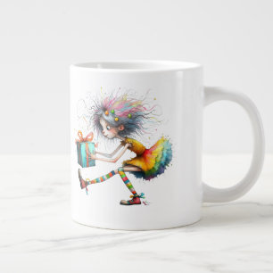 * 1 Farbige Whimsical Weihnachts Mädchen Gesche Jumbo-Tasse