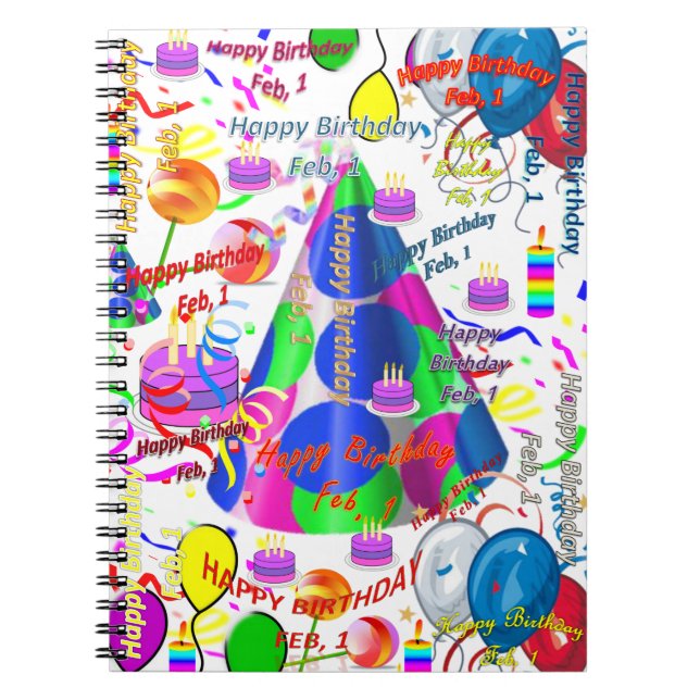 1. Februar-Notebook Notizblock (Vorderseite)