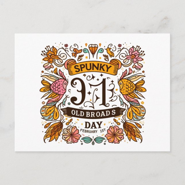 1. Februar - Spunky Old Broads Day Postkarte (Vorderseite)