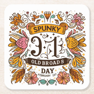 1. Februar - Spunky Old Broads Day Rechteckiger Pappuntersetzer