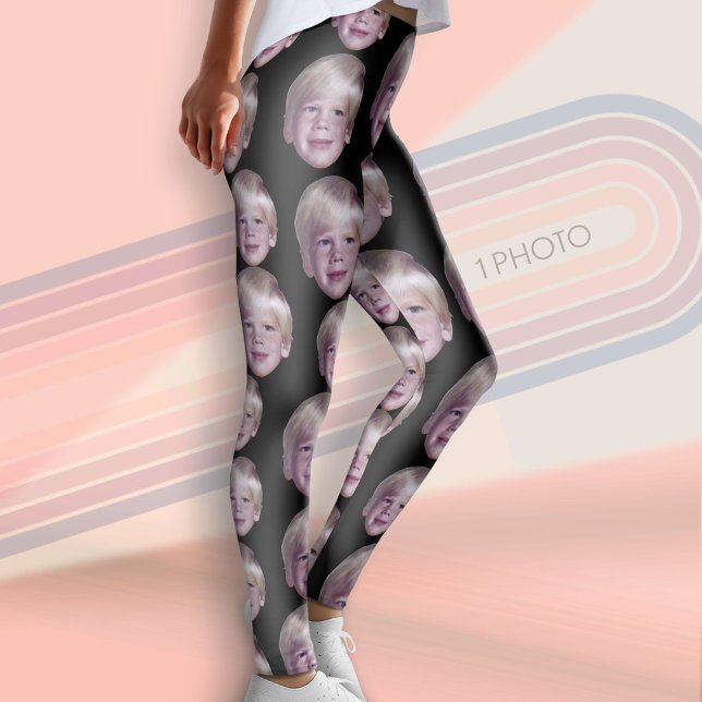 1 Floating Head Foto hinzufügen - Random Muster sc Leggings (Custom Leggings with 1 Photo)