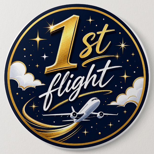 1. Flug Flugzeug  Button (Vorderseite)