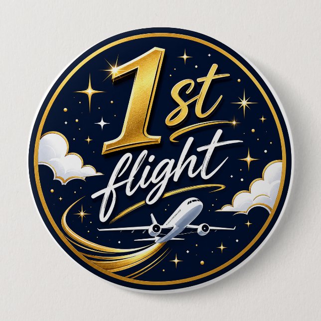 1. Flug Flugzeug  Button (Vorderseite)