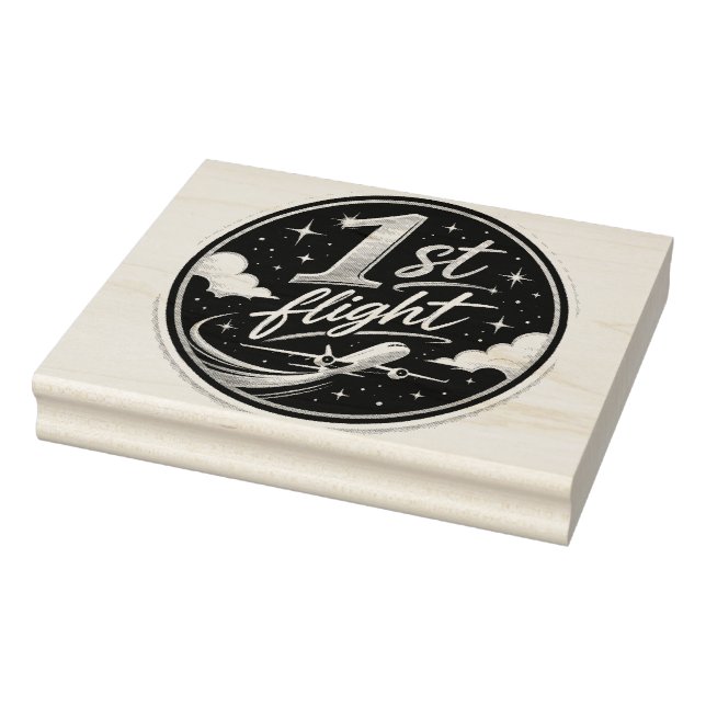 1. Flug Flugzeug  Gummistempel (Stempel)