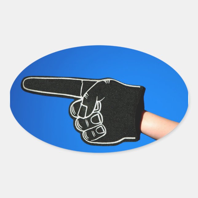 #1 Foam Finger Ovaler Aufkleber (Vorderseite)