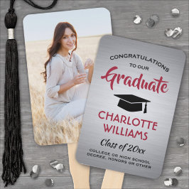 1 Foto Abschluss Elegant Graues Rotes Schwarz Fächer