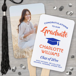 1 Foto Abschluss Elegante Moderne Orange und Blau Fächer