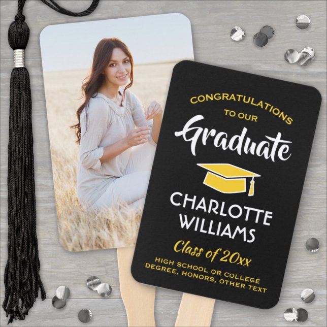 1 Foto Abschluss Elegantes Schwarzes Gelb Fächer (Von Creator hochgeladen)