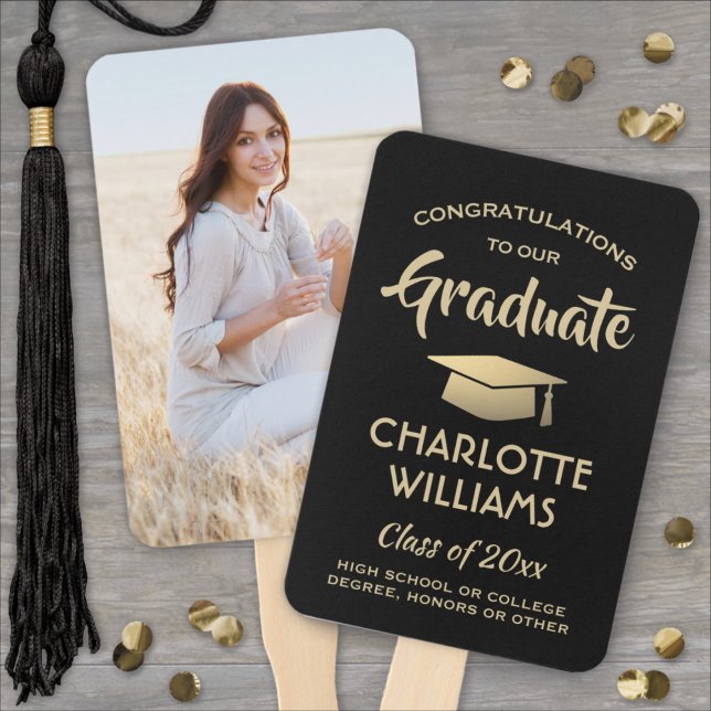 1 Foto Abschluss Glückwunsch Moderne Schwarz und G Fächer (Von Creator hochgeladen)