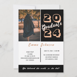 1 Foto & Abschluss Jahr Grad Party Einladung