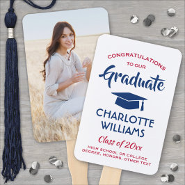 1 Foto Abschluss Modernes Rotes Weiß und Blau Fächer