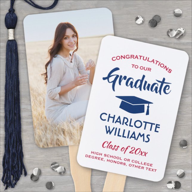 1 Foto Abschluss Modernes Rotes Weiß und Blau Fächer (Von Creator hochgeladen)