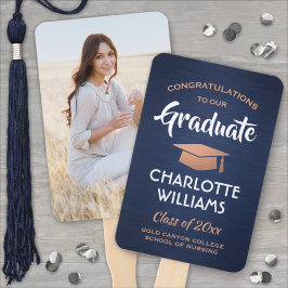 1 Foto Abschluss Pinsel Navy Blue White Copper Fächer