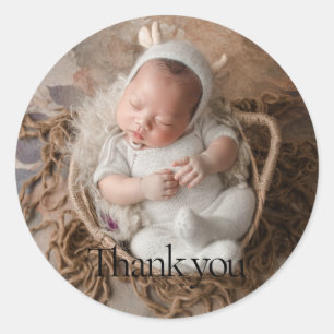 1 Foto Baby Dankeschön Rund Aufkleber