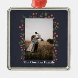 1 Foto Botanischer Urlaub Holly Moderne Weihnachte Ornament Aus Metall