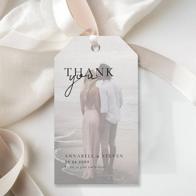 1 Foto "DANKE!" Hochzeit Geschenkanhänger (1 Photo "THANK YOU" Wedding Gift Tags)