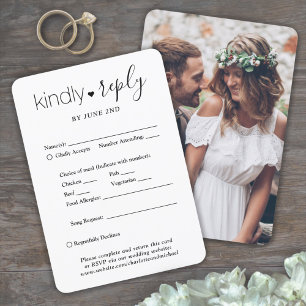 1 Foto Elegantes einfaches Skript Freundliche Antw RSVP Karte