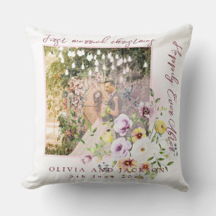 1 Foto Frischvermählte 1. Weihnachten verheiratet  Kissen