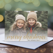 1 Foto Frohe Weihnachtsschrift Gold Damask