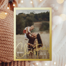 1 Foto Handgeschriebenes Script Frohe Weihnachten Folien Feiertagskarte