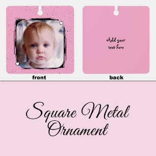 1 Foto individuelles Text Andenken rosa Ornament Aus Metall