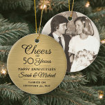 1 Foto JEDER Jubiläumsjubiläumsjubiläum Brushed Im Keramik Ornament<br><div class="desc">Glücklicher Jahrestag! Feiern Sie jedes Jahr Hochzeitstag mit einem individuellen Foto schwarz und goldgelb rund Keramik Ornament. Bild, Anzahl der Jahre, Paarnamen und Ehedatum auf dieser Vorlage sind einfach zu personalisieren. Das Design besticht durch goldfarbene Imitate mit metallischem Hintergrund, Vintage Deko-Stil, elegante Skriptkalligraphie und ein Foto Ihrer Wahl. Dieses stilvolle,...</div>