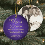 1 Foto JEDER Jubiläumsjubiläumsjubiläum Lila Gold  Keramik Ornament<br><div class="desc">Glücklicher Jahrestag! Feiern Sie jedes Jahr Hochzeitstag mit einem maßgeschneiderten Foto lila und Gold rund Keramik Ornament. Bild, Anzahl der Jahre, Paarnamen und Ehedatum auf dieser Vorlage sind einfach zu personalisieren. Das Design besticht durch lila Imitate mit metallischem Hintergrund, Vintage Art Deko Stil Typografie, elegante Skriptkalligraphie und ein Foto Ihrer...</div>