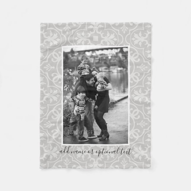 1 Foto mit Baumuster und Text Fleecedecke (Vorderseite)