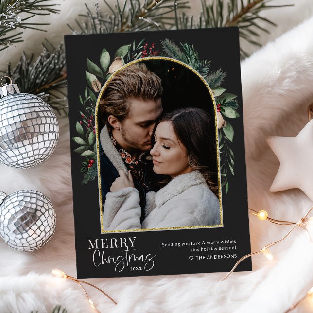 1 Foto Moderne Natur Gold Arch Frohe Weihnachten (Von Creator hochgeladen)