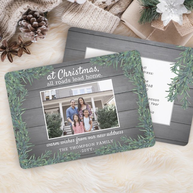 1 Foto Neue Zuhause-Adresse Ändern Weihnachtsreise Feiertagskarte (Von Creator hochgeladen)