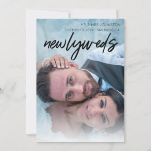 1 Foto Newlyweds Ankündigung - Schwarz