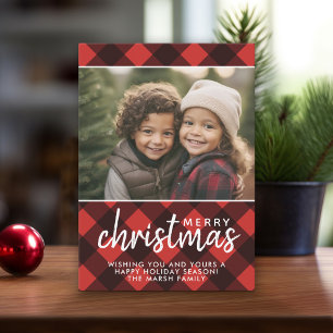 1 Foto Red Black Buffalo Kariert Frohe Weihnachten