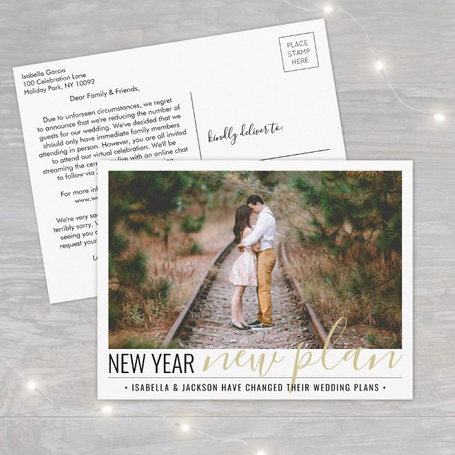1 Foto reduziert Hochzeit Neujahr Änderung der Plä Feiertagspostkarte (Von Creator hochgeladen)