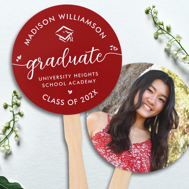 1 Foto Roter Abschluss Modernes Script Herz Cap Fächer (Von Creator hochgeladen)