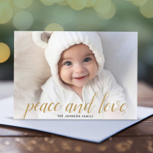 1 Foto Weihnachtsskript Gold Damask Peace