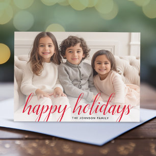 1 Foto Weihnachtsskript Red Damask Happy Feiertagskarte