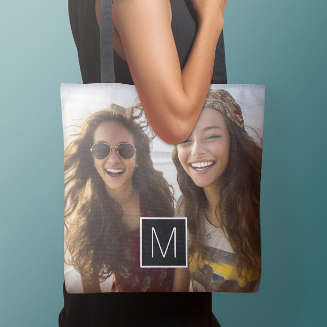 1 FotoCollage Optionales benutzerdefiniertes Monog (Personalized tote bag with photos collage and text)