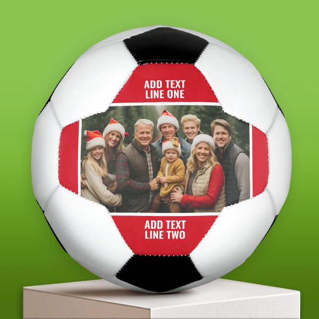 1 Fotokassettenfamilie - Rot mit Text Fußball (Custom Soccer Ball)