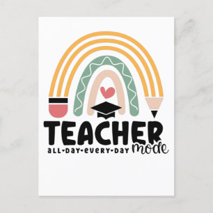 1- Funny Teacher Mode Teaching Geschenk für Lehrer Postkarte