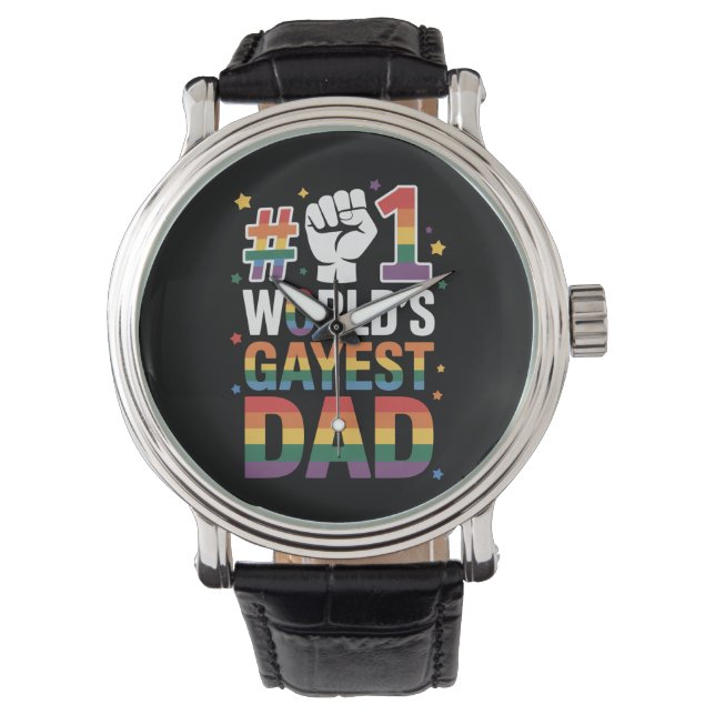 1. Gayest-Vater der Welt LGBT am Sonntag des Vater Armbanduhr (Vorderseite)