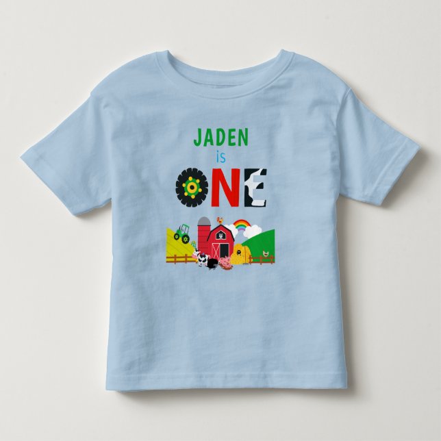 1. Geburtstag 1 Jahr alter Bauernhof Geburtstag Kleinkind T-shirt (Vorderseite)