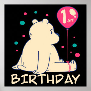 1. Geburtstag 1 Jahr Baby Babygeschenk Poster