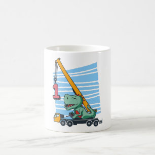 1. Geburtstag 1 Jahr Mobilkrane Dinosaurier Kaffeetasse