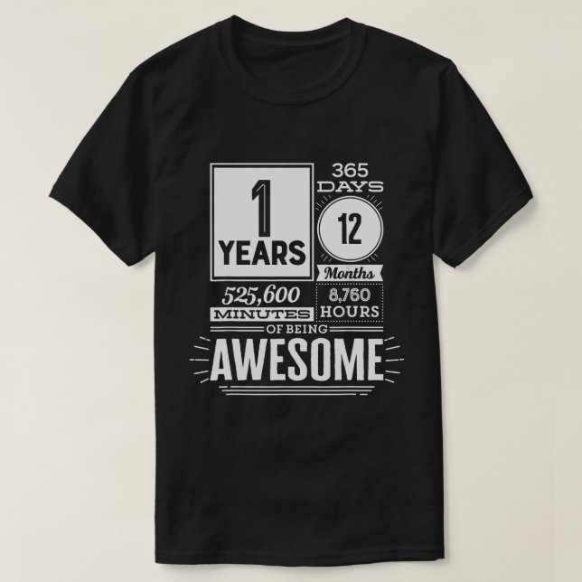1. Geburtstag 1 Jahr Phantastisch 365 Tage 1 Jahr T-Shirt (Design vorne)
