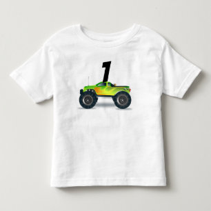 1. GEBURTSTAG ALTER EINS JUNGEN MONSTER TRUCK T-SH KLEINKIND T-SHIRT