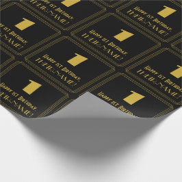 1. Geburtstag - Art Deco Inspiriert Look "1 & Name Geschenkpapier