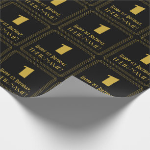 1. Geburtstag – Art Deco inspiriertes Aussehen "1" Geschenkpapier