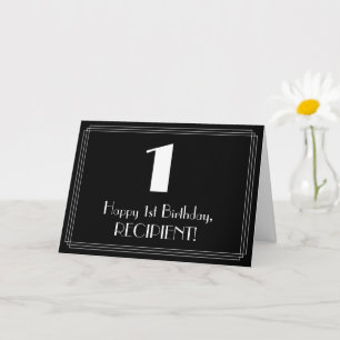 1. Geburtstag ~ Art Deco inspiriertes Aussehen "1" Karte