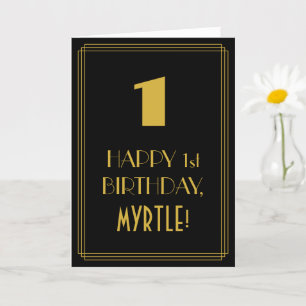 1. Geburtstag ~ Art Deco inspiriertes Aussehen "1" Karte